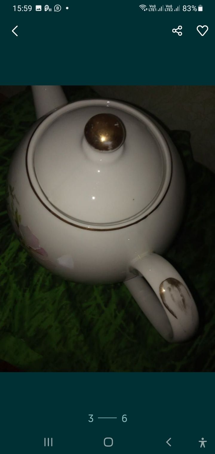 Советский фарфоровый чайник.