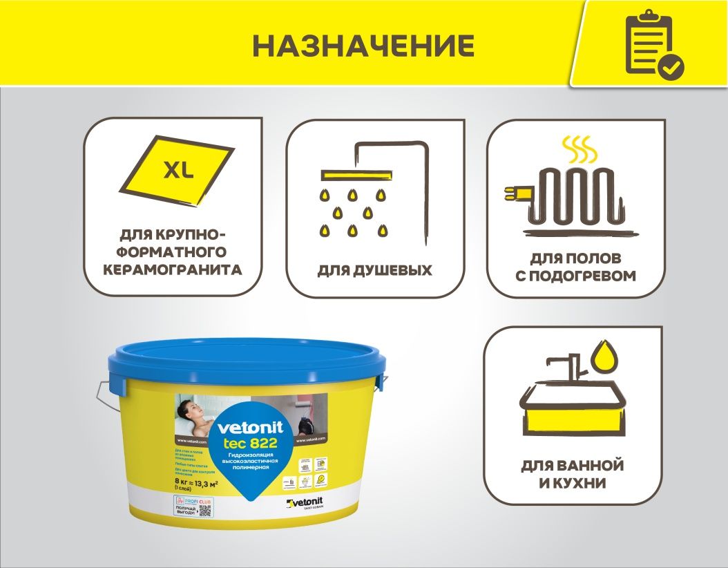 Vetonit tec 822 Готовая полимерная гидроизоляция.
