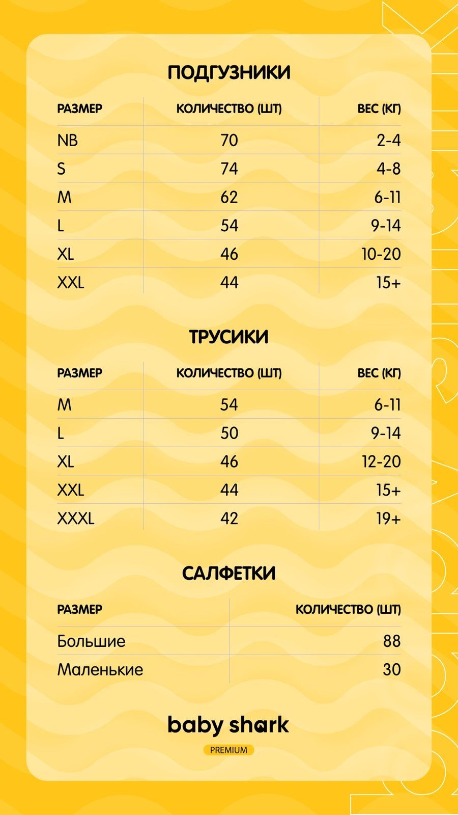Подгузники baby shark