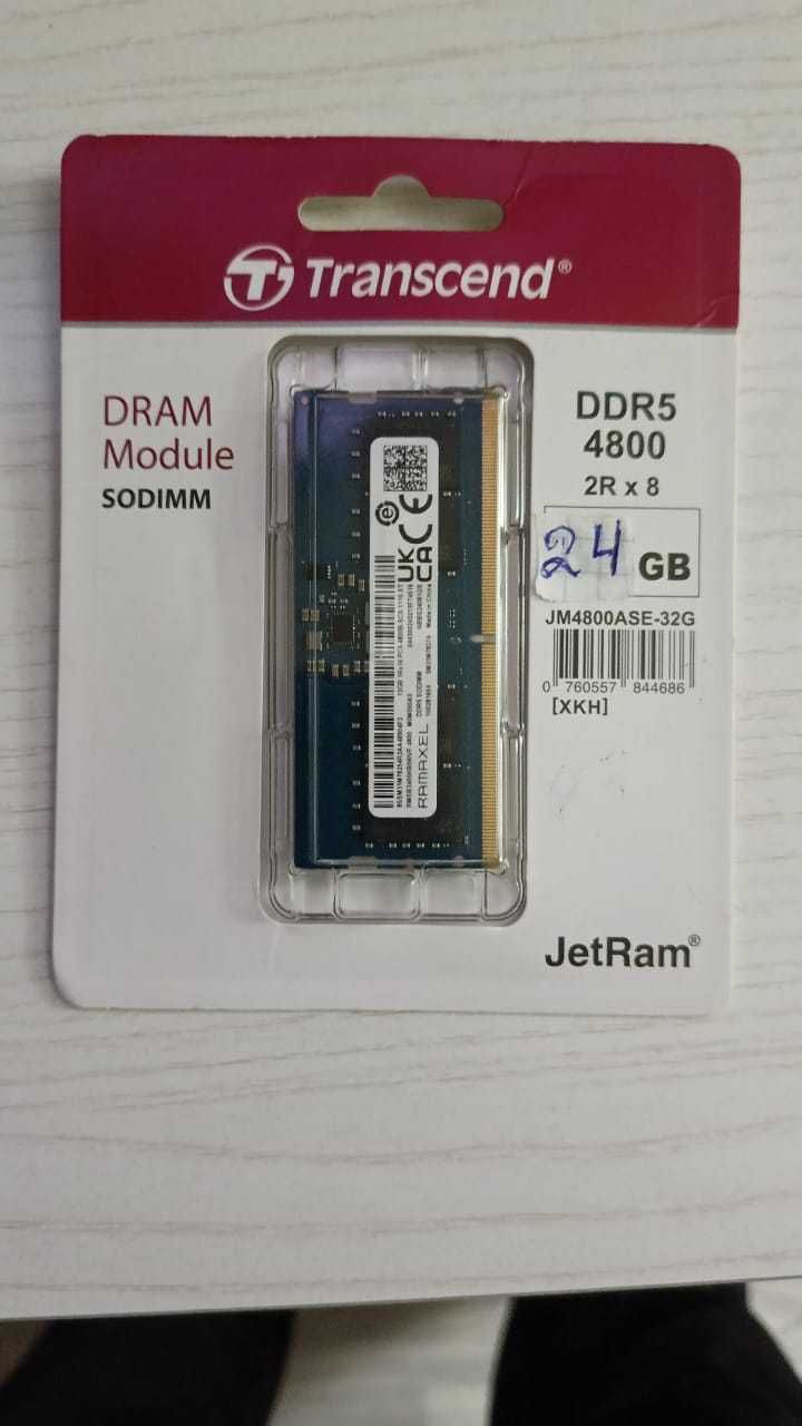 DDR5 4800 частота, 24 ГБ 2 Планки по 12 ГБ. Новые