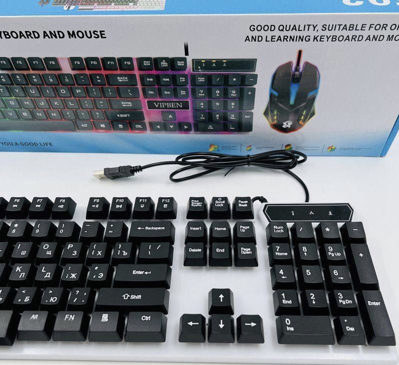 Игровая клавиатура с подсветкой RGB + мышка