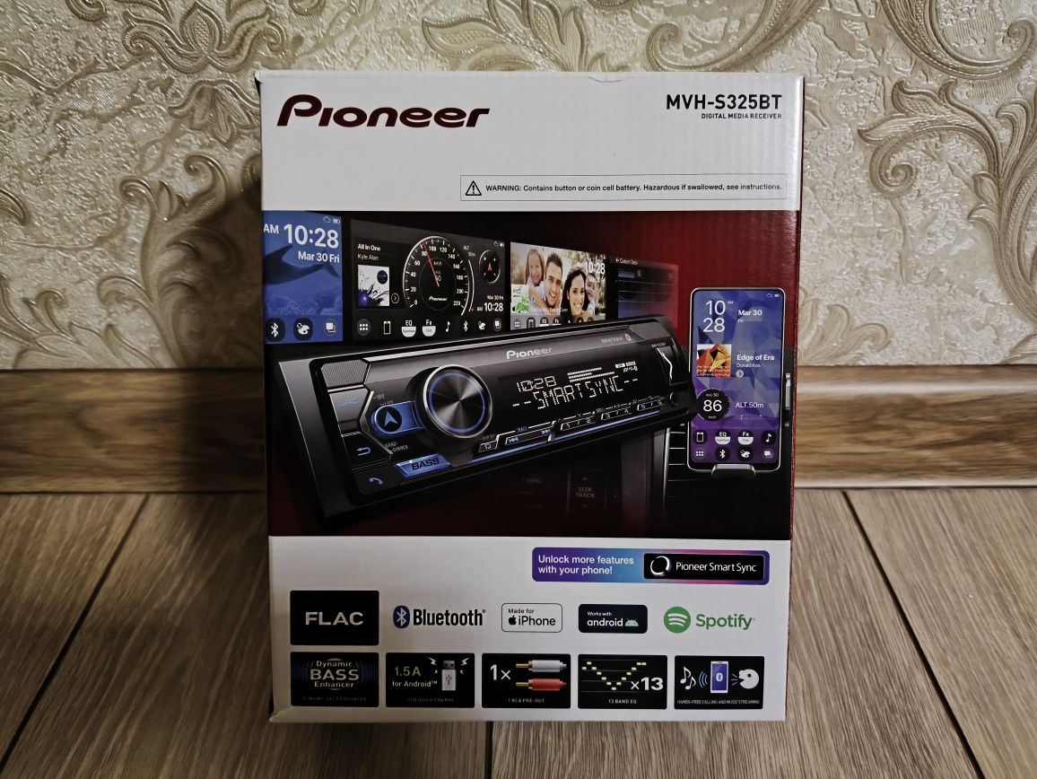 Магнитола Pioneer - S325BT 1DIN. Оригинал. Новый.