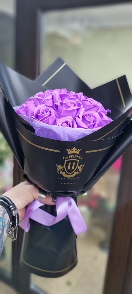 Мыльные розы в букетах