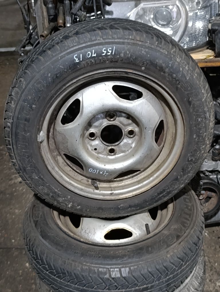 Диски железные R13 с резиной 155/70 разболтовка 4*100