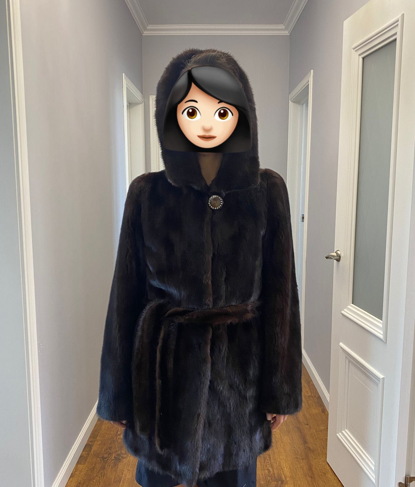 Норковая шуба с капюшоном, верхняя женская одежда