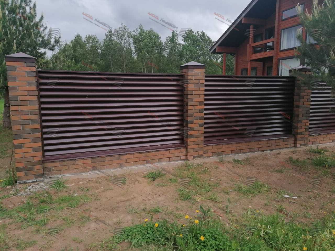 Забор жалюзи металлический
