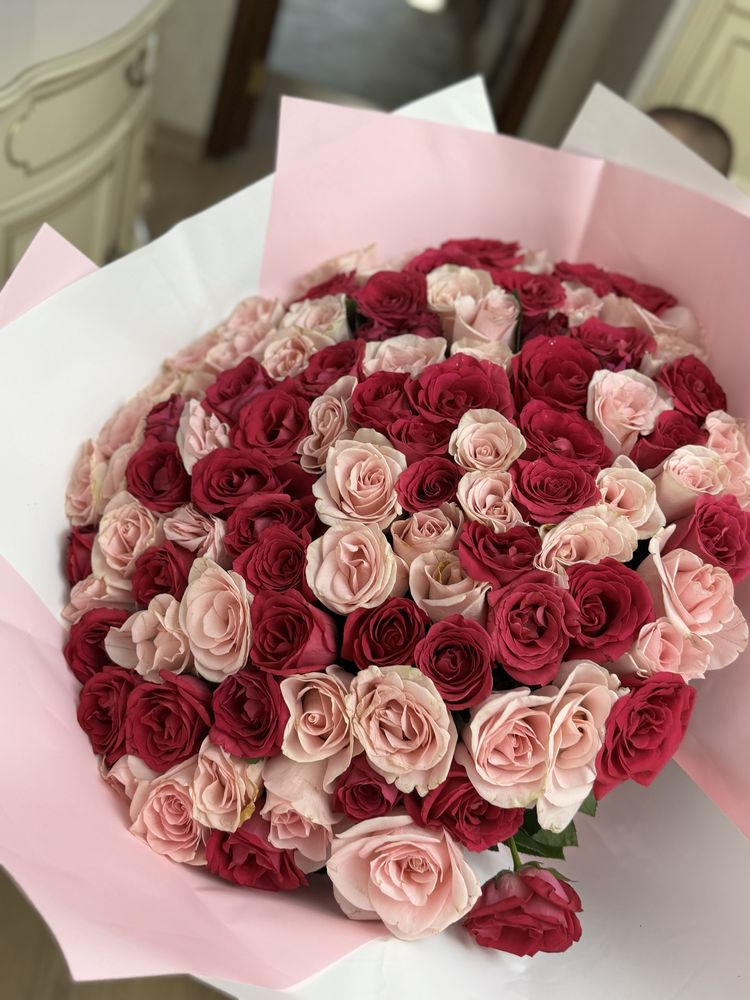 Цветы живые,свежие 101роз