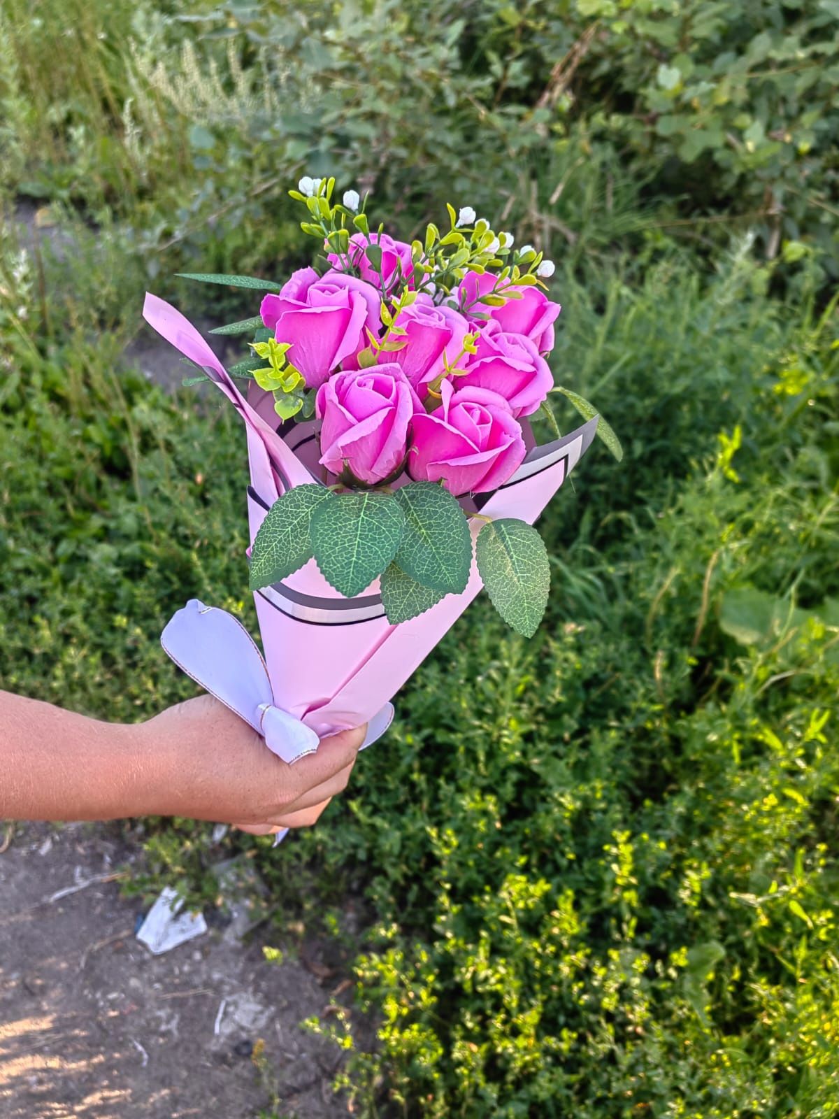 Букеты из мыльных роз