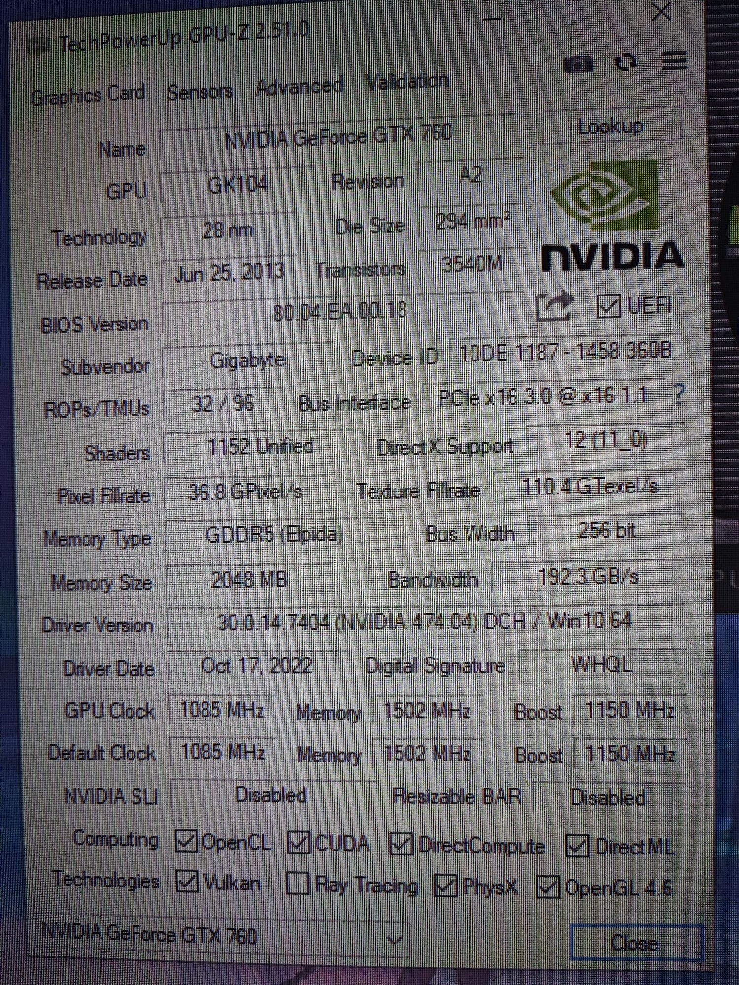 GTX 760 видеокарта от нвидия рабочая