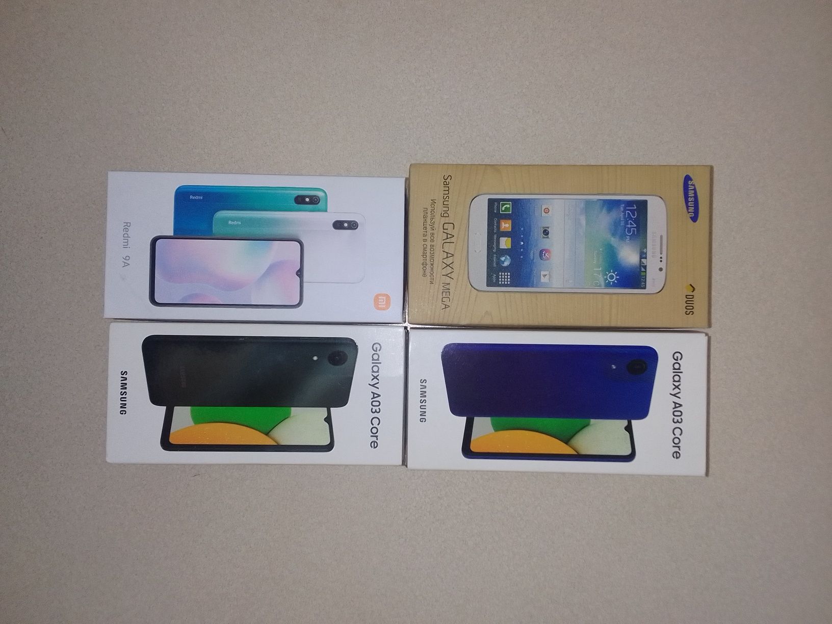 Коробки от смартфона Самсунг  SAMSUNG A03 Core, SAMSUNG A06, Redmi 9A