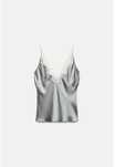 Атласный топ с кружевом фирмы ЗАРА, ZARA