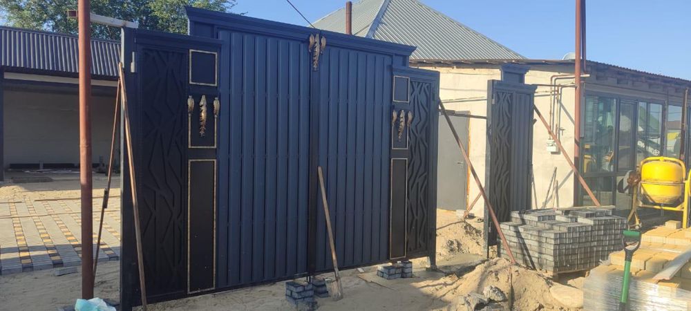 Ворота навес решетка заборы какпа дарбаза