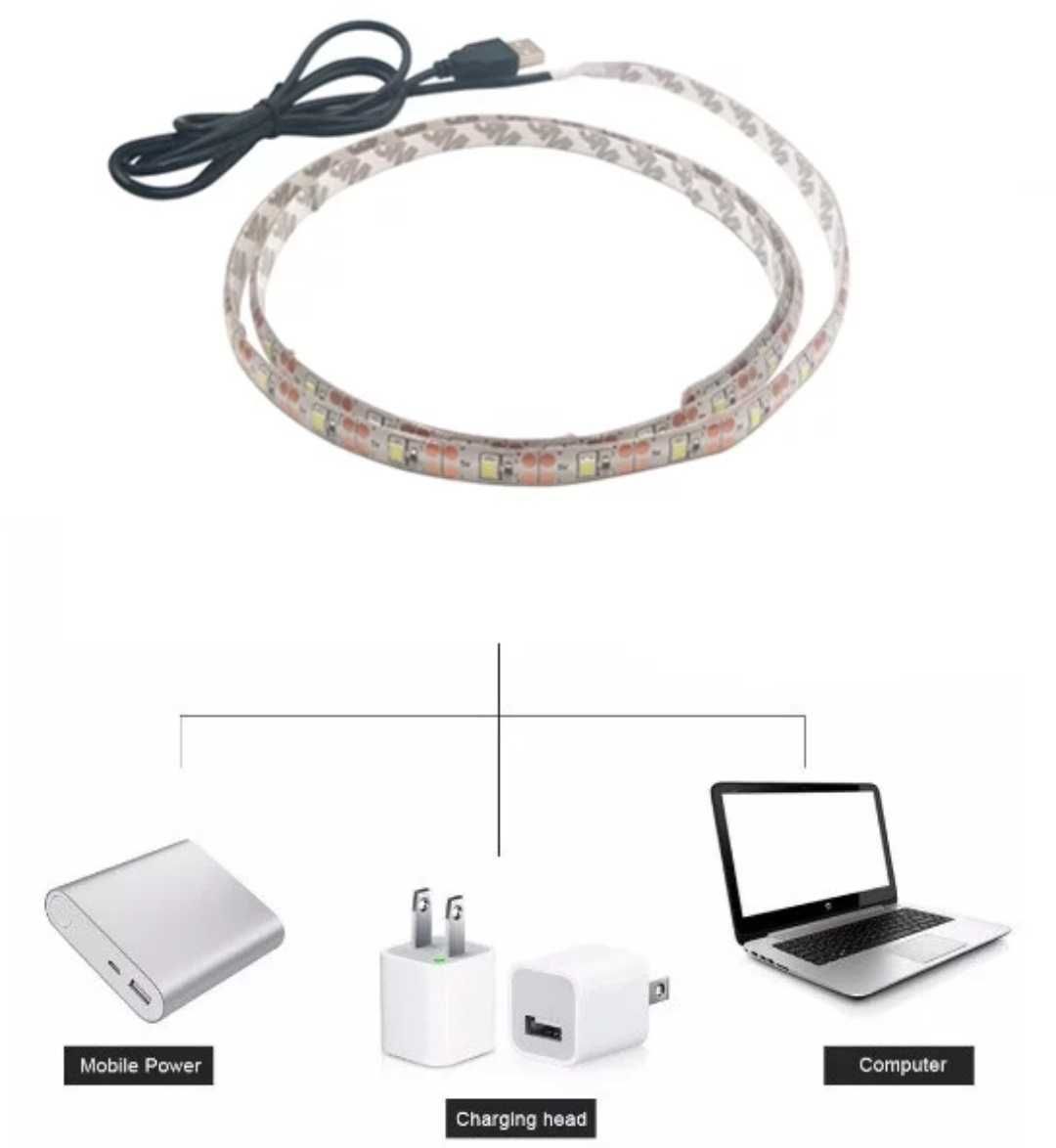 Подсветка USB (освещение), светодиодная, 1м, водонепроницаемая, новая