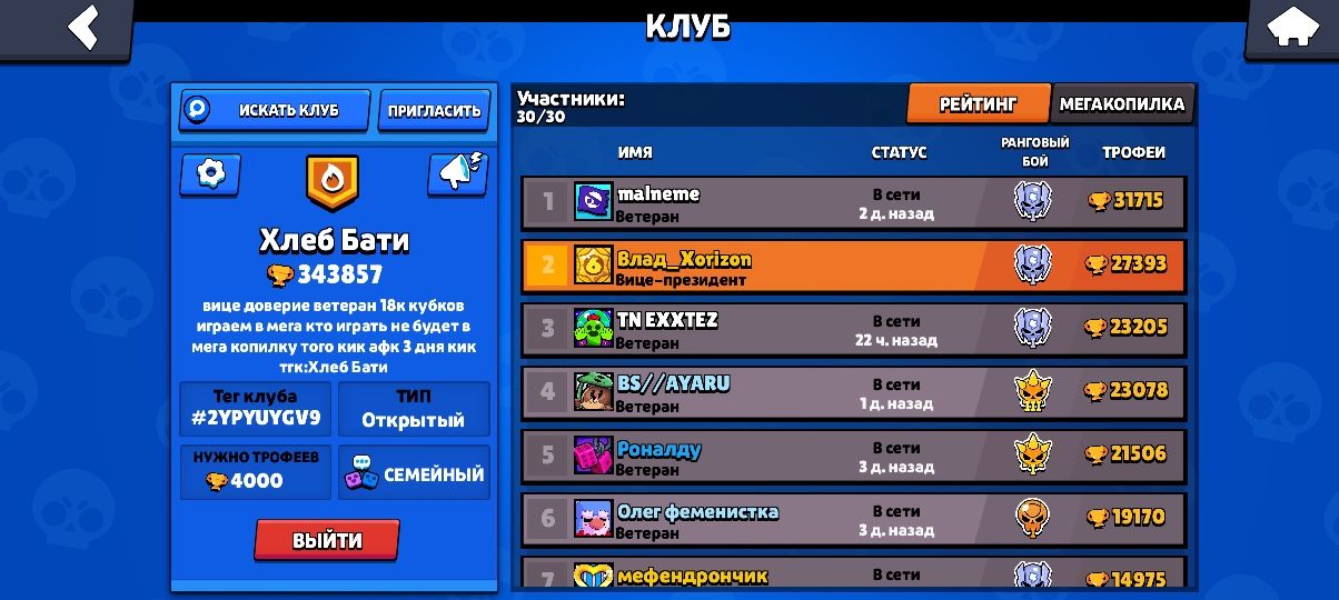 ПРОДАЮ АККАУНТ BRAWL STARS — 80 бойцов, редкие скины, 6 лет игры