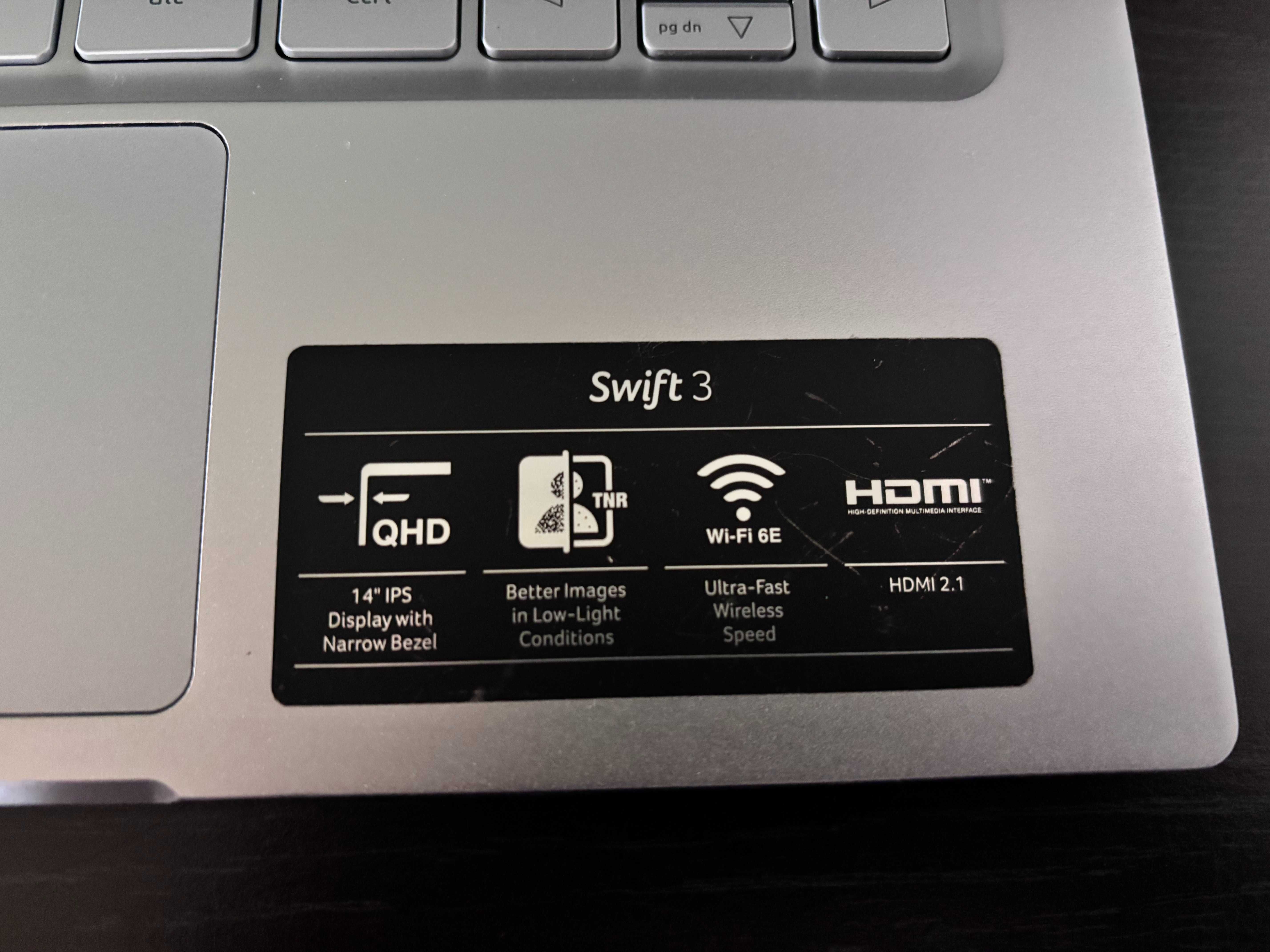 Acer Swift 3. i5 12gen. Iris Xe. Ram 8gb. Ssd 512gb. Экран 2,5к