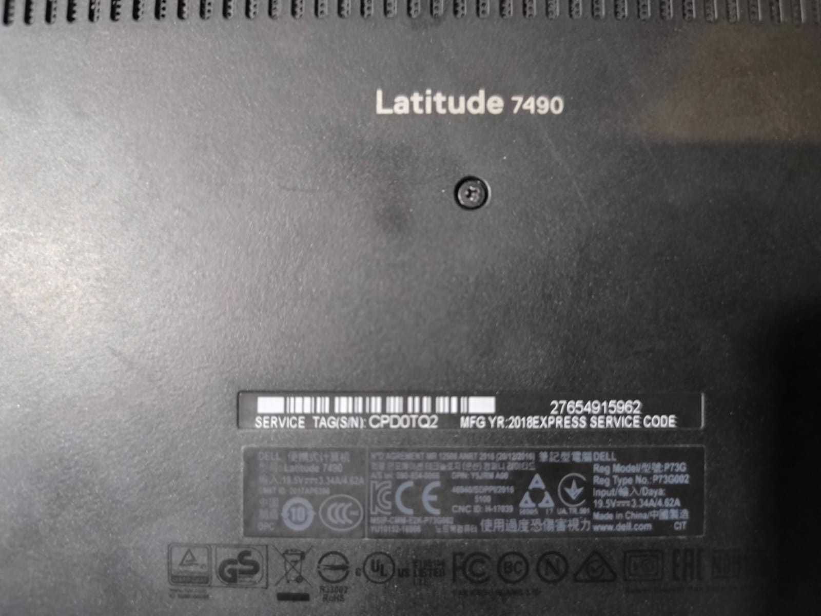 Ноутбук Dell Latitude 7490 14", Core i7-8650U 1.9 ГГц, 16GB, 512GB SSD