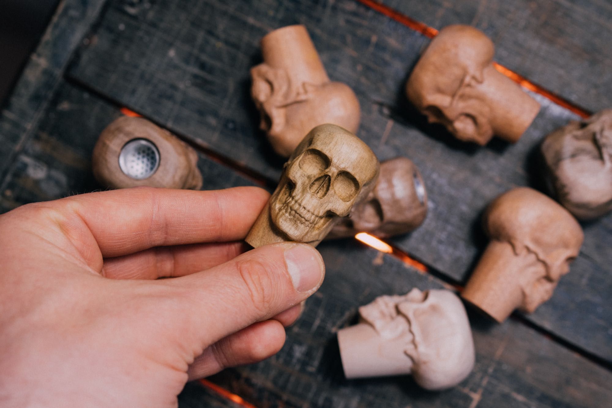 Деревянный колпак для бутылки Scull (Напас)