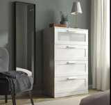 Комод с 4 ящиками IKEA BRIMNES/ ИКЕА БРИМНЭС, матовое стекло