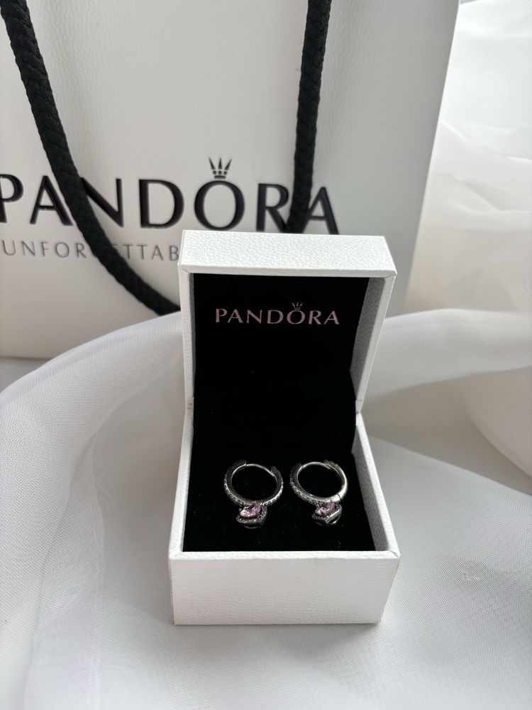 Pandora Серьги розовое сердце