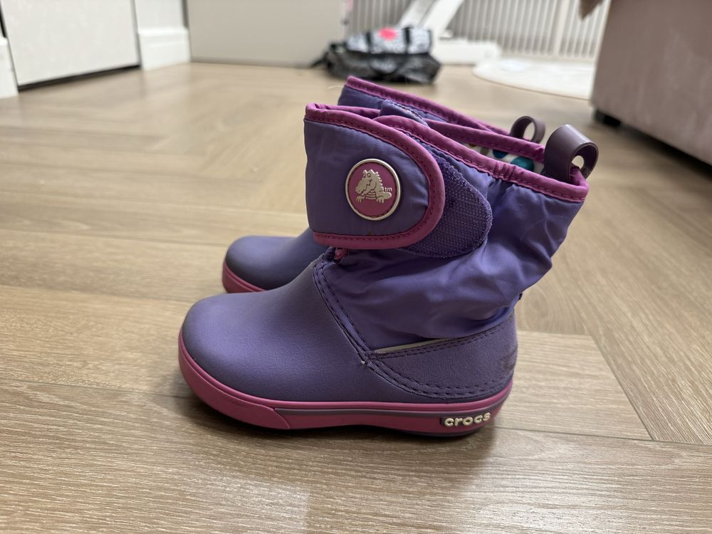 Сапоги crocs c9 деми фиолет/ Сапоги crocs c9 на дождь осень желтые