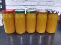 Капуста квашеная хрустящая,икра кабачковая,баклажанная,компот вишневый