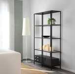 Стеллаж напольный ИКЕА ВИТТШЁ VITTSJO VITTSJÖ IKEA 100x36x175 черный