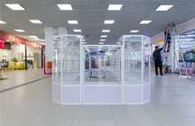 Прилавок витрина стеклянная из профиля, оборудование для магазина aevp