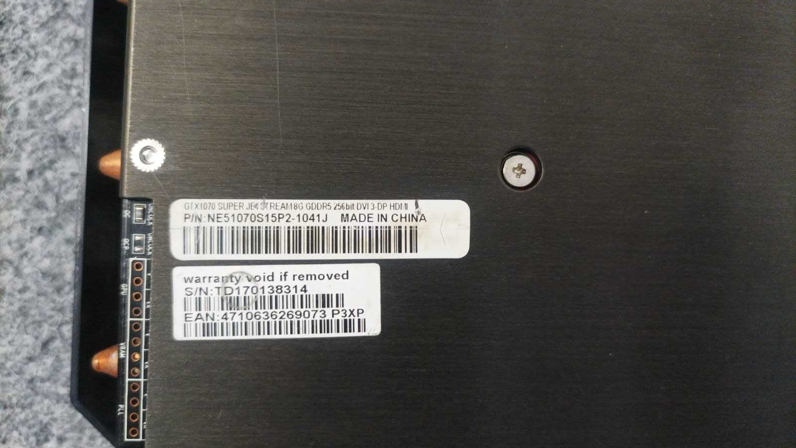 Продается видеокарта Palit GTX 1070 Super JetStream
