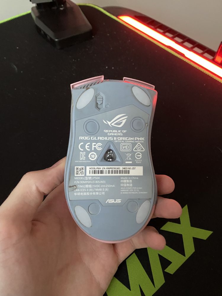 игровая мышь asus rog gladius 2 origin pnk