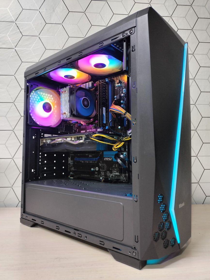 Intel Core i7, RX 580 8 GB, 16 GB RAM, SSD + HDD в полном комплекте