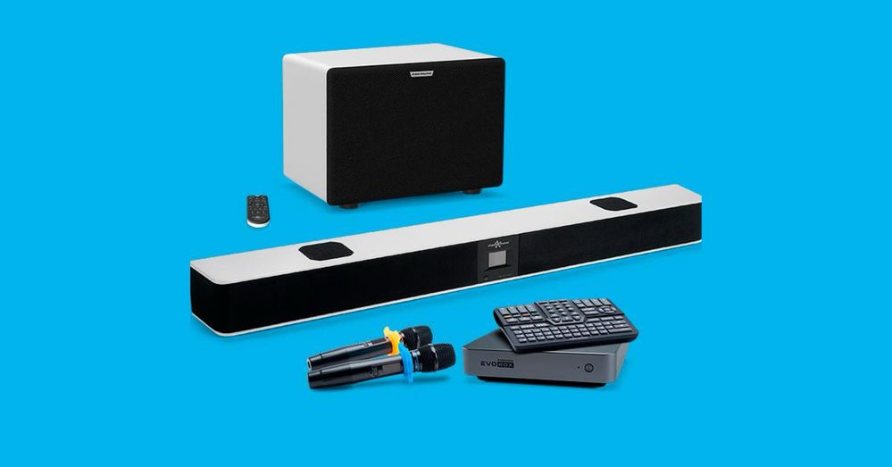 Караоке-система Evobox рубиновая +Se200D+EvoSound Bar бежевый