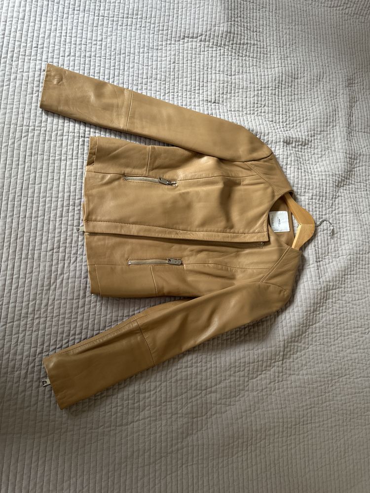 Mango куртка из натуральной кожи женская xs-s