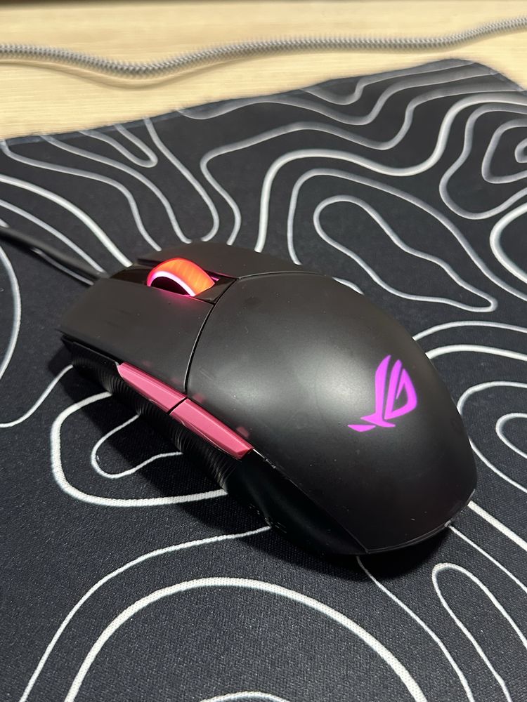 Мышь компьютерная игровая ASUS ROG Strix Impact II RGB Electro Punk