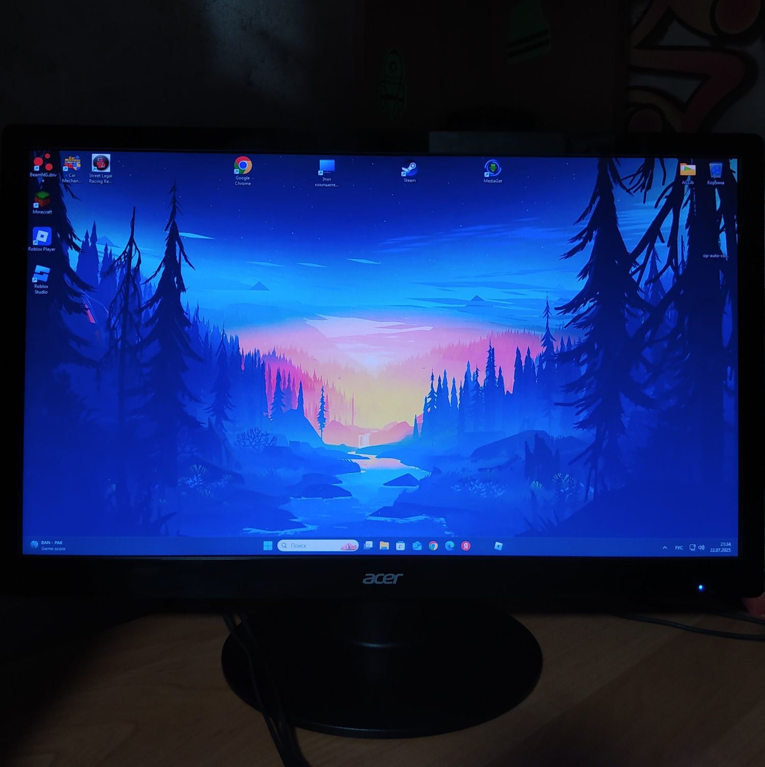 Продам монитор Acer S220HQL 75Гц диагональ 21,5