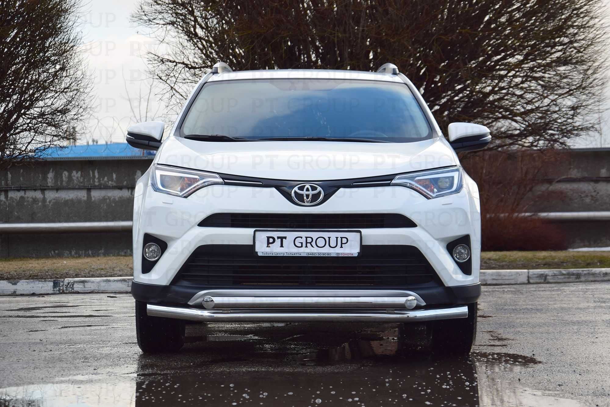 Защита переднего бампера двойная для TOYOTA RAV4 от 2013 до 2018 г.в.