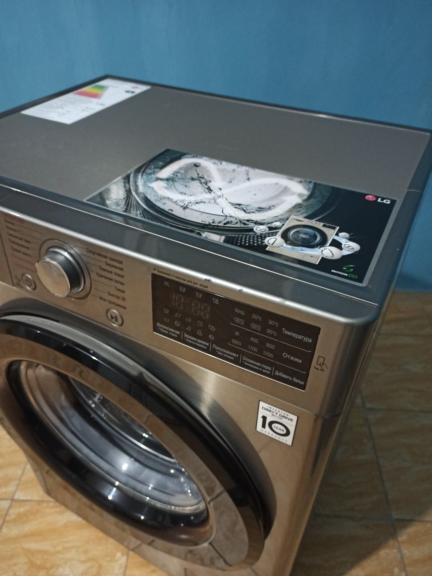 Стиралный Паровой LG Grey Platinum color Wash стиралка автомат TrueSt