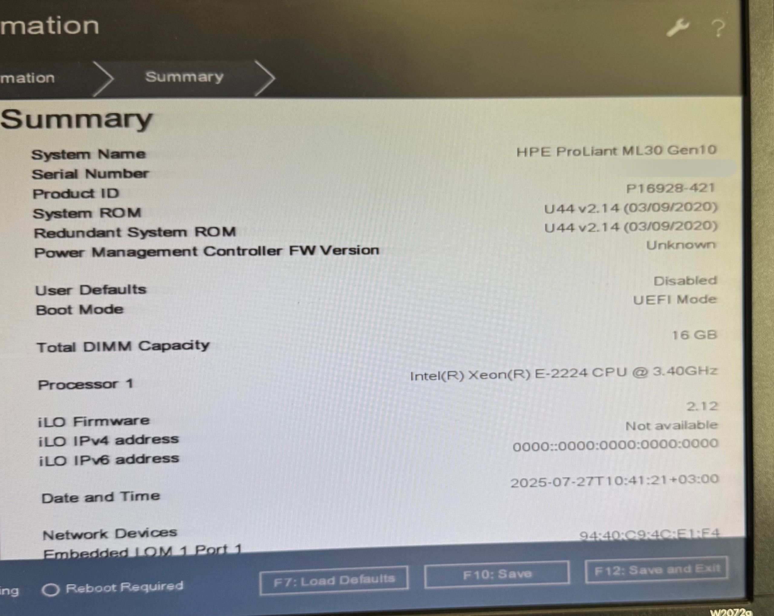 Сервер HP HPE ML30 GEN 10