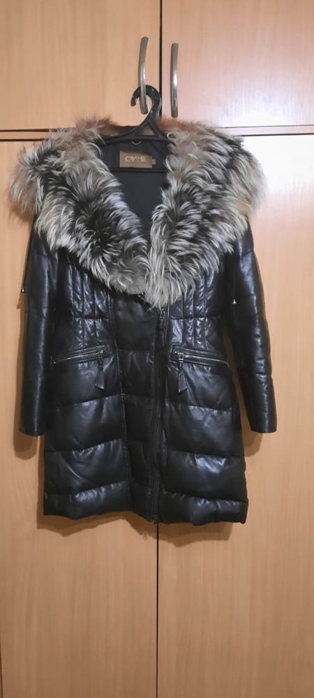 Продам кожанный пуховик