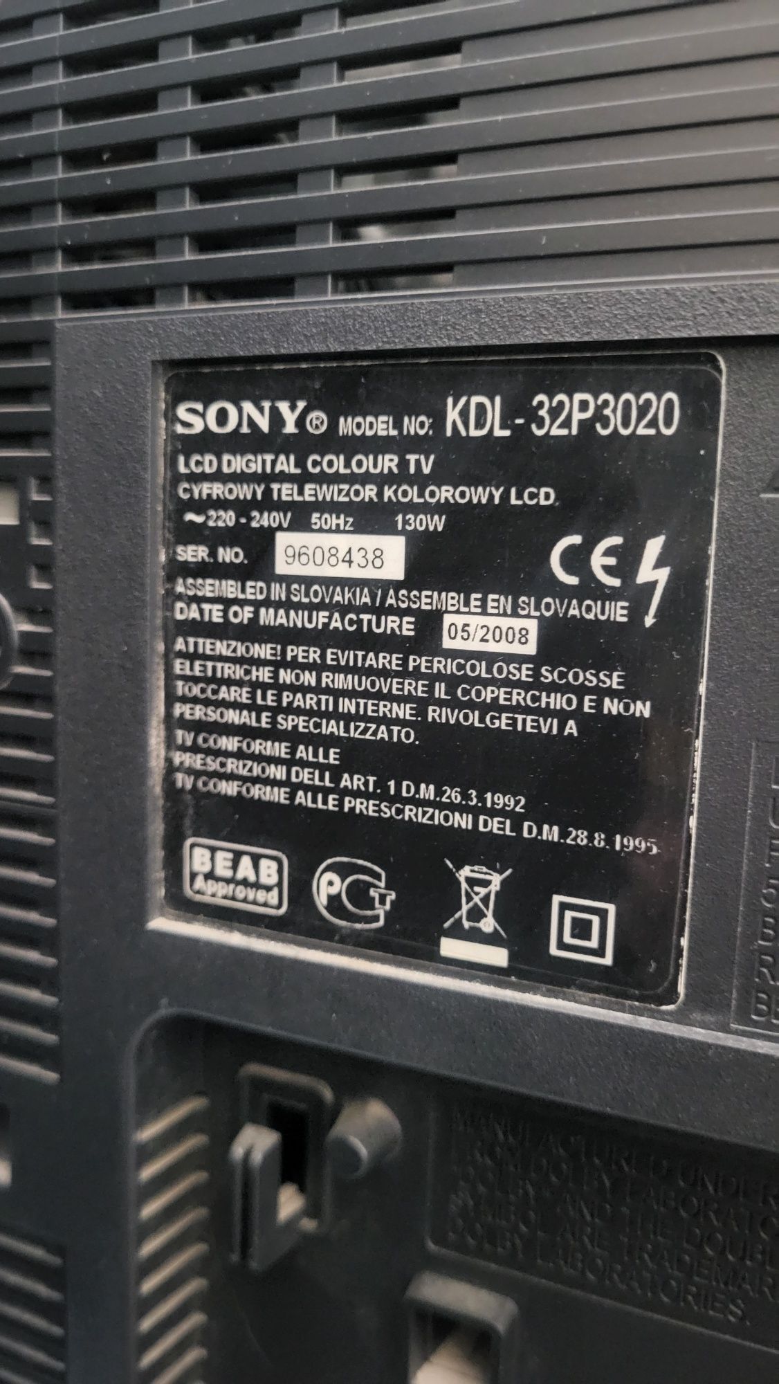 Продам телевизор sony