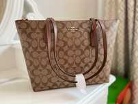 Сумка-тоут с молнией из фирменной парусины Coach