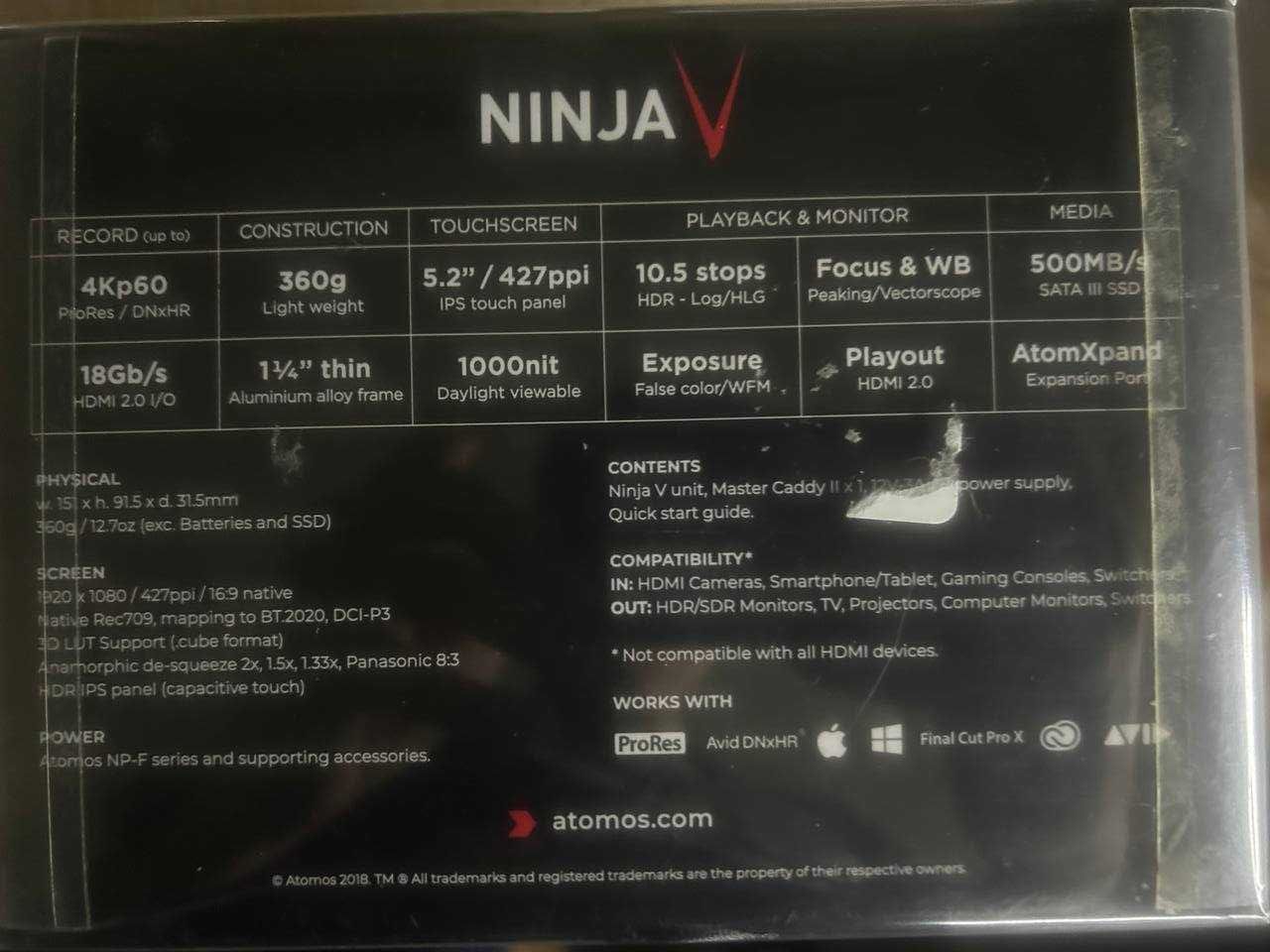 Монитор-рекордер Atomos Ninja V 5, 4K Recording Monitor