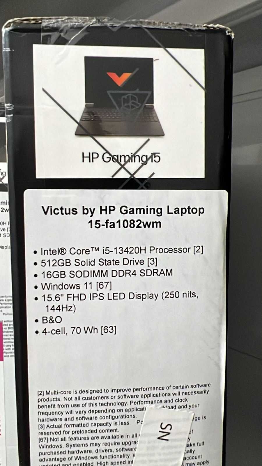 Новый!!! HР Victus Gaming 15/Core i5-13420/Ozu 16Gb/SSD 512Gb/RTX 4050