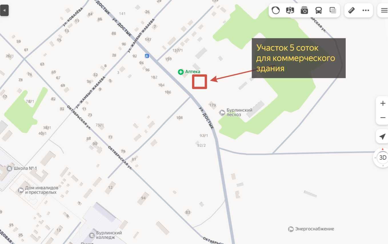 Продам участок 5 соток под Коммерцию ЗКО село Бурлин