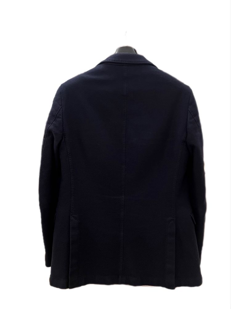 Стильный фактурный мужской casual пиджак Massimo Dutti темно синий