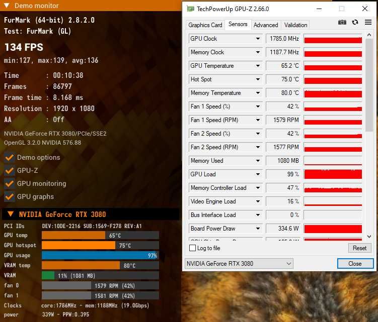Видеокарта Palit RTX 3080 Game Rock OC 10gb