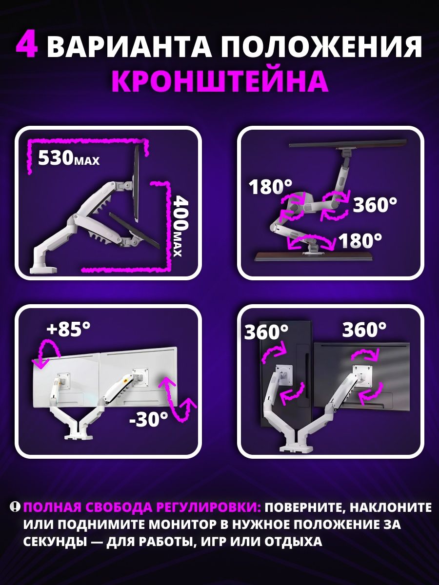 Кронштейн для двух мониторов