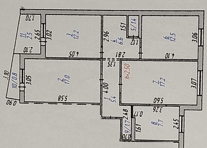 №1449 Продам 3 комнатную квартиру, 85 кв.м. ул.Ч.Валиханова.