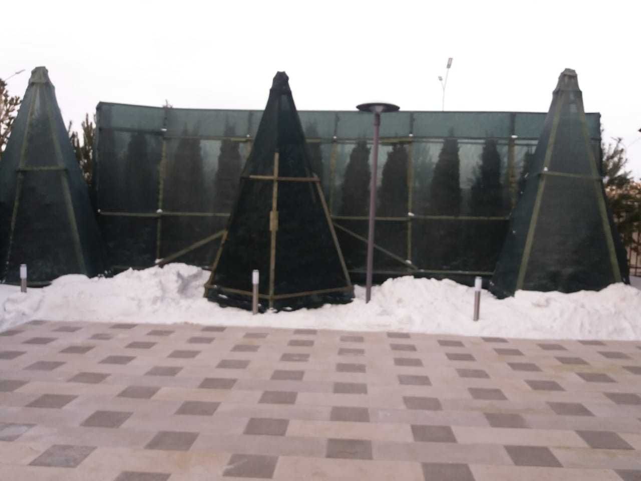 Сетка фасадная защитная 55" (4 х50 м.п.), зеленая