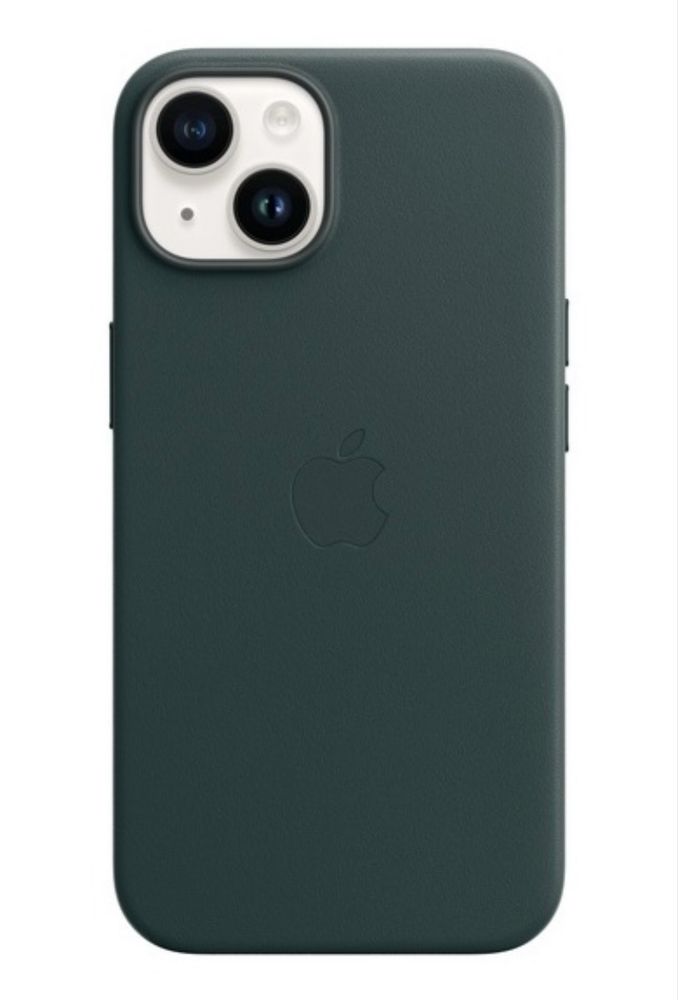 Оригинальный кожаный чехол Apple для Iphone 14 зеленый