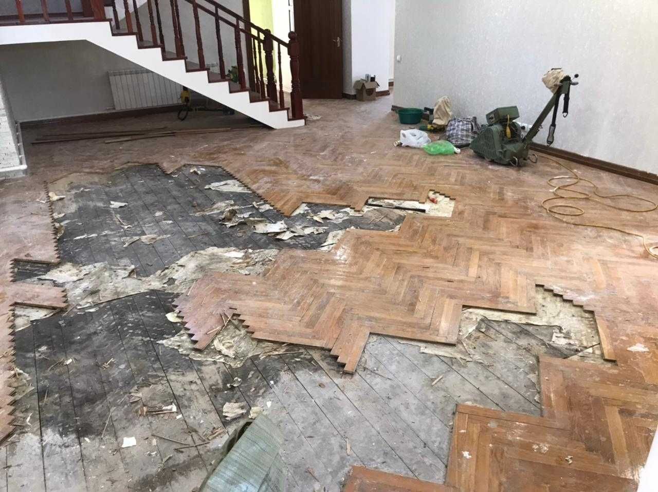 Шлифовка, реставрация паркета.